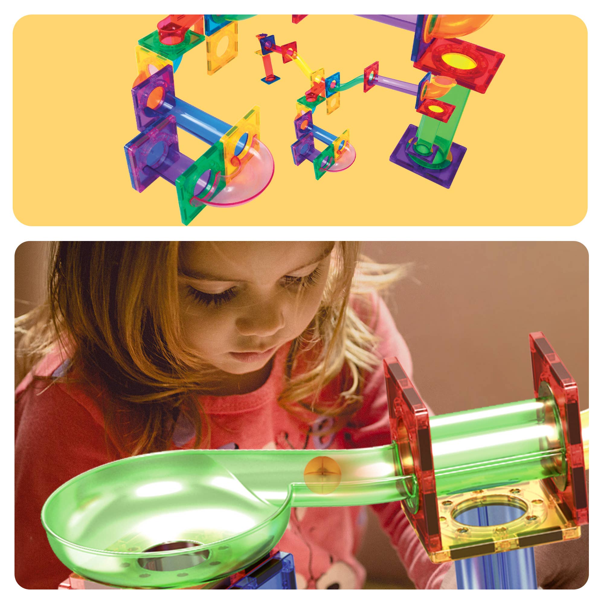 PicassoTiles - Wholesale Building Set - Kids - PicassoTiles 108pc Magnetic Marble Run & Racing Track Set6