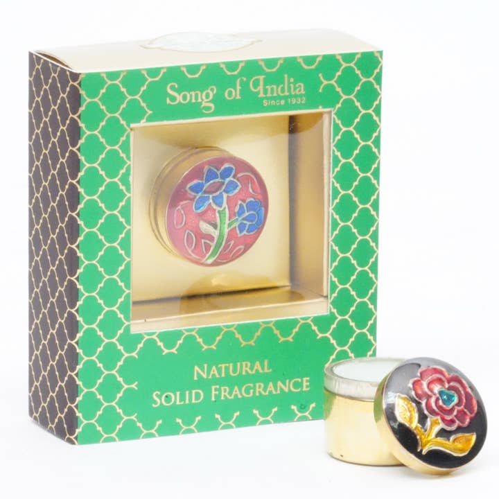 Packaged Solid Perfume in Brass Jar- Jasmine for wholesale by R. Expo/Song of India