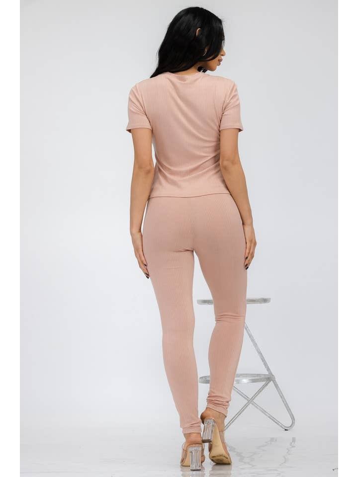 H&H Fashion Inc. – Großhandel Set aus Oberteil und Hose (NICHT Loungewear) – Damen – HH612X-RIB - Geripptes Hosenset, 3-teilig7