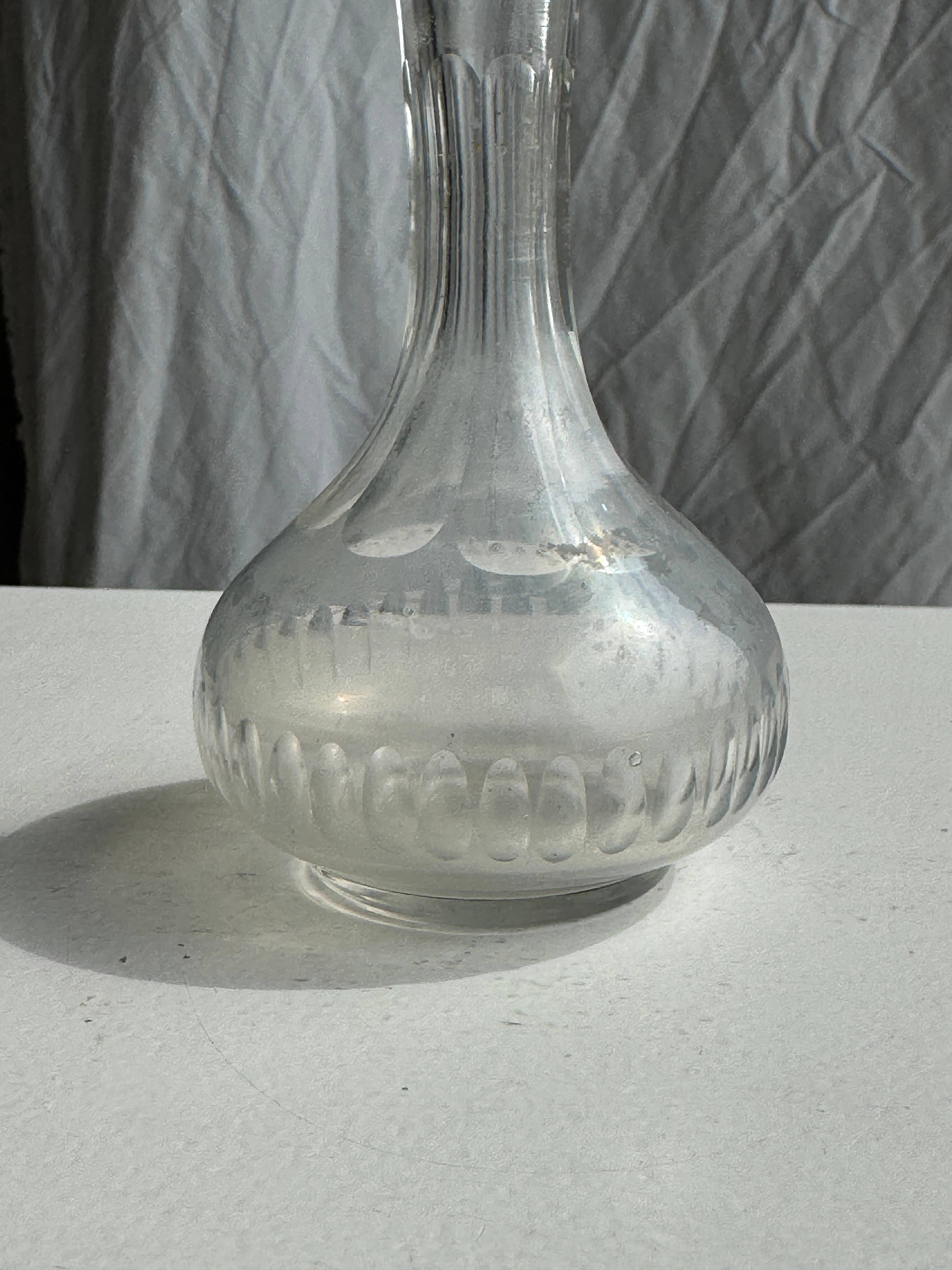 Transparent Mini vintage glass soliflore vase with round belly H12.5 for wholesale on Faire2