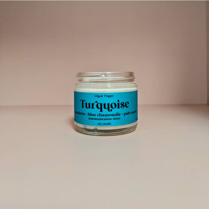 Ghost Poppy - Wholesale Jar/Filled Candle - Turquoise Mini Candle