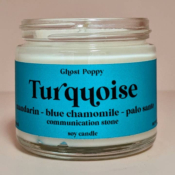 Ghost Poppy - Wholesale Jar/Filled Candle - Turquoise Mini Candle0