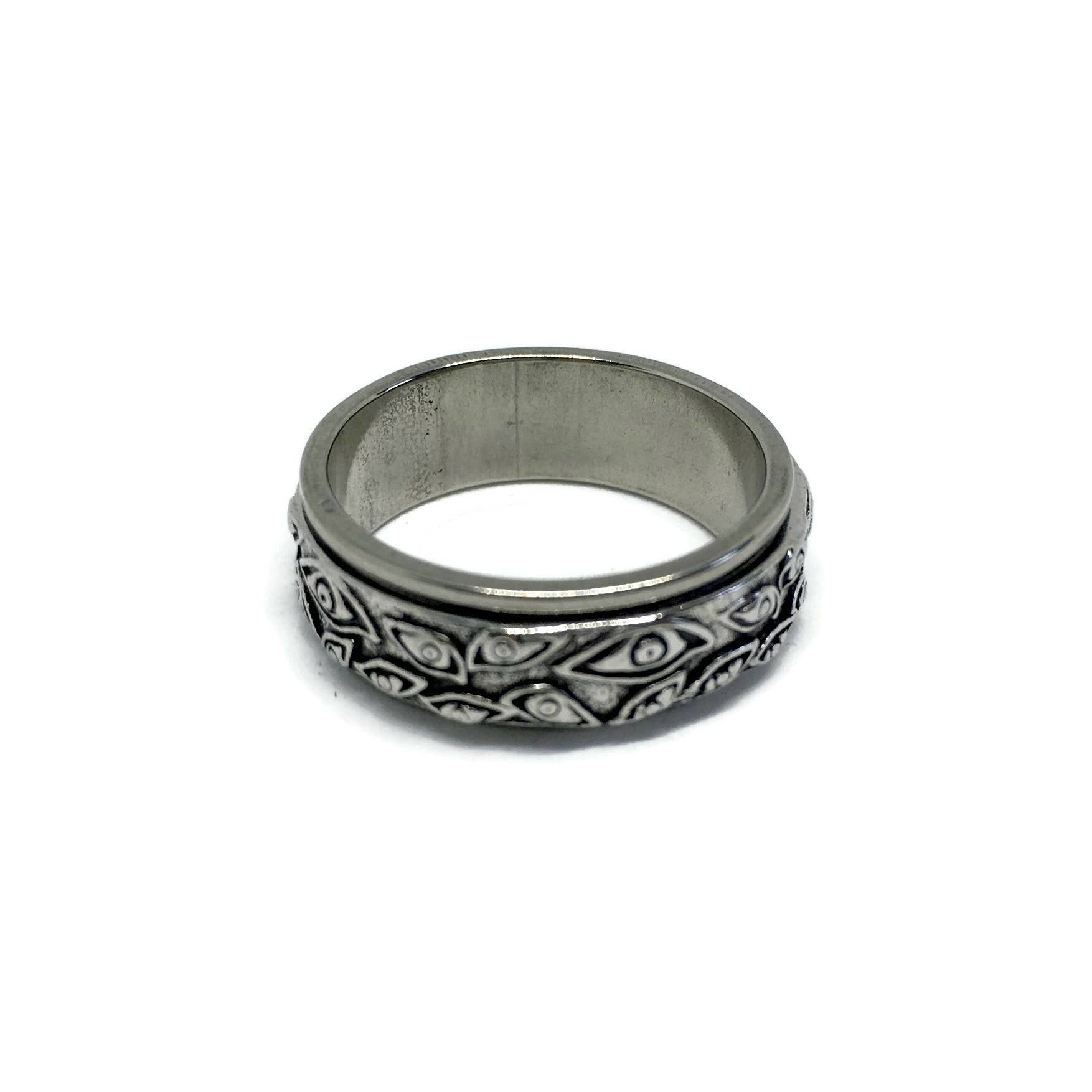 Gifts From The Crypt - Wholesale Band/Stacked Ring - Third Eye Spinning Ring | Anxiety Fidget Gothic Band4