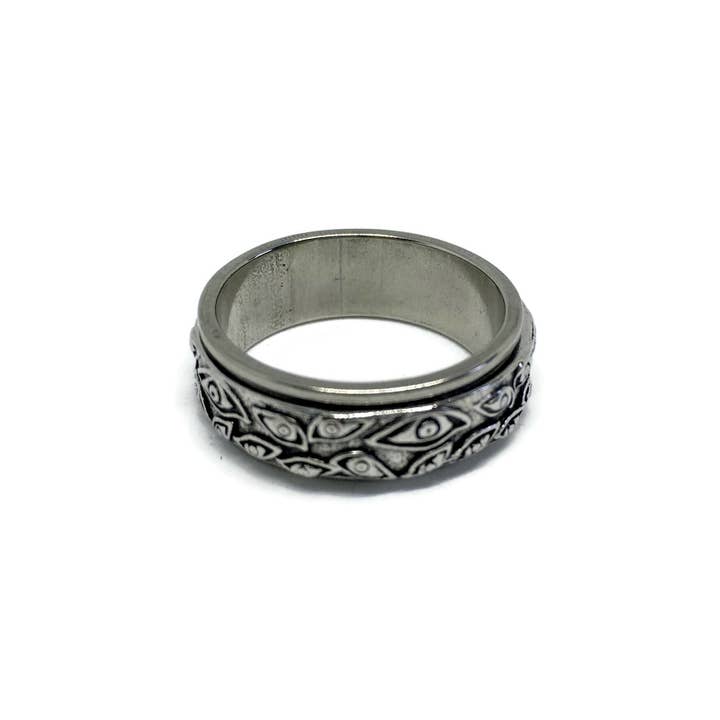 Gifts From The Crypt - Wholesale Band/Stacked Ring - Third Eye Spinning Ring | Anxiety Fidget Gothic Band4