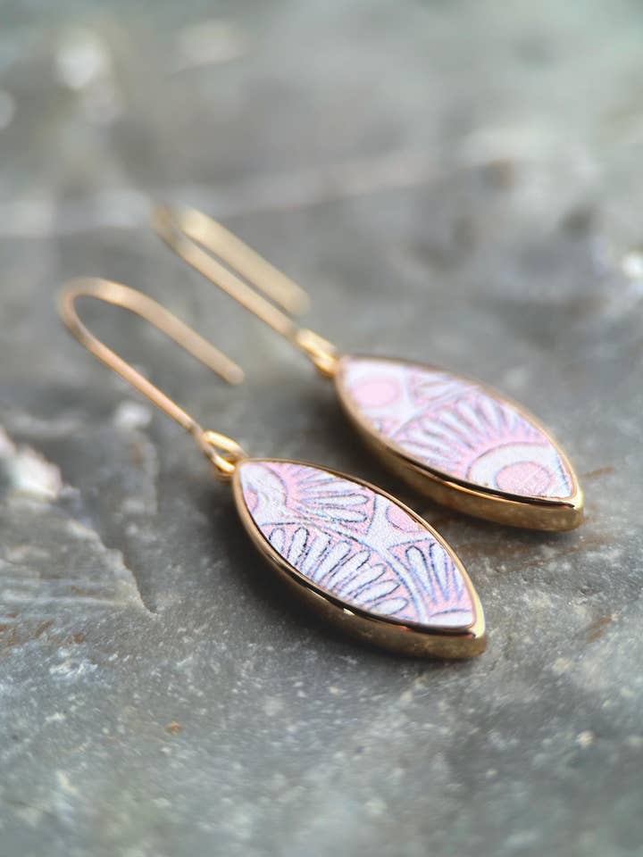 Boucle D'Oreille Crochet Mi-Long Motif Ellipse Art Déco pour la vente par Boucle d'or