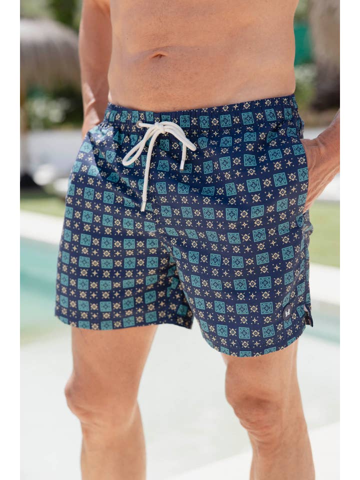 Custi Mikelo - Wholesale Swim Shorts - Men's - Floral Navy Swimsuit
