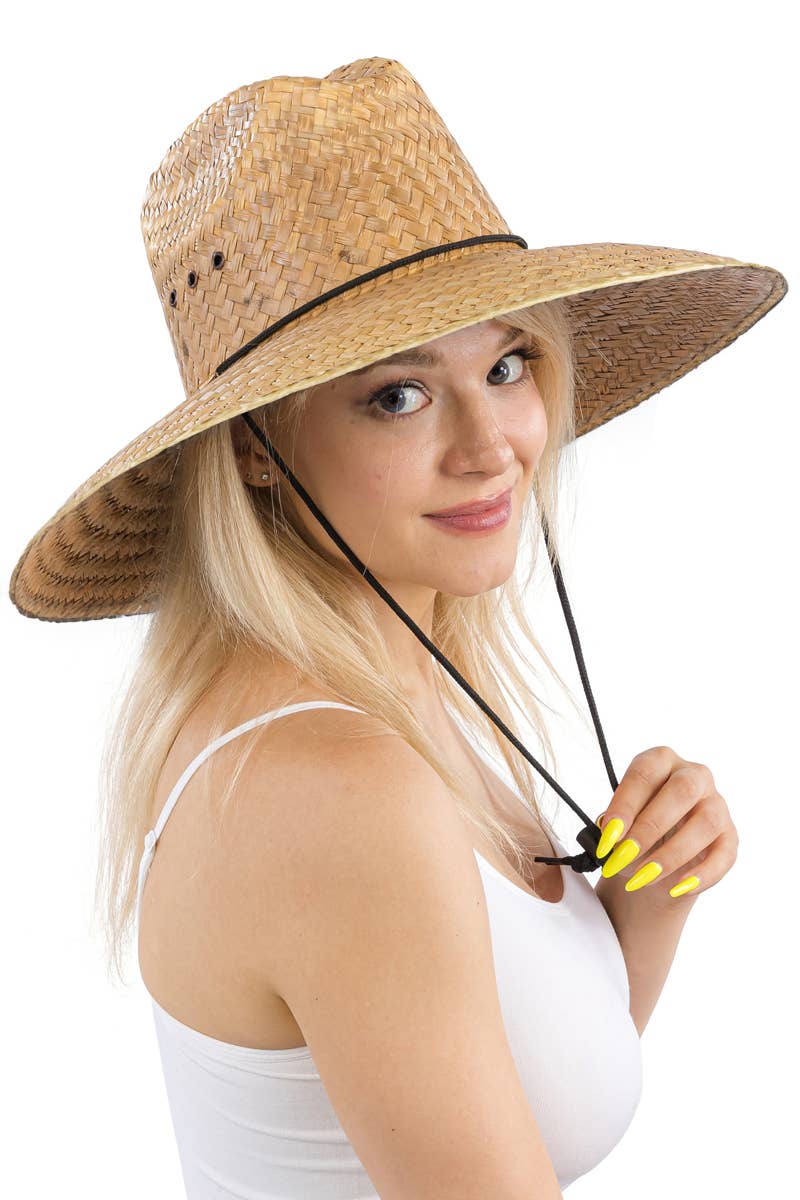 Cap Zone - Wholesale Straw Hat - Women's - Quarterhorse Wide Dome Brim Straw Lifeguard Hat9