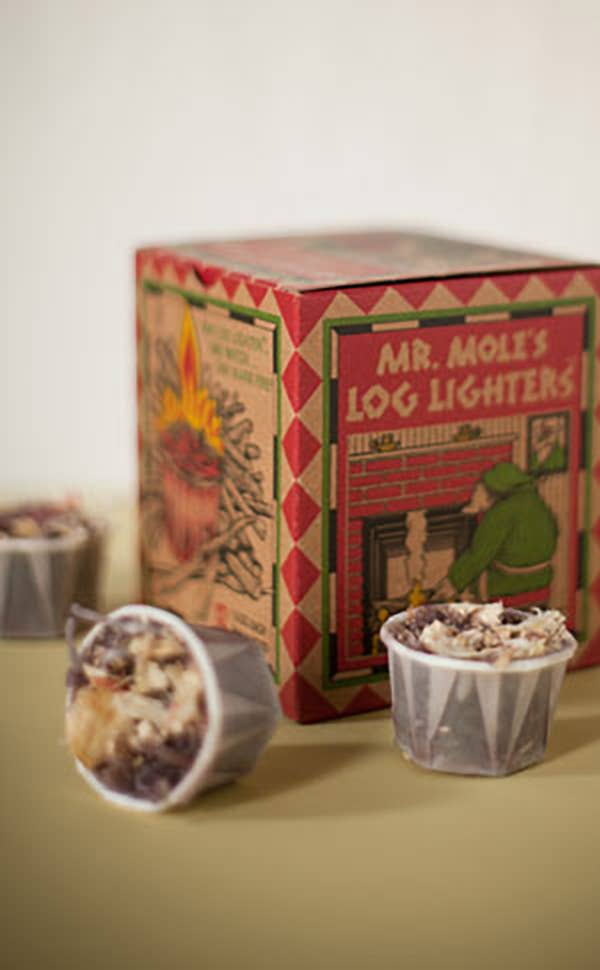 Mole Hollow Candles - Wholesale Lighter - Mr. Mole's Log Lighters, Fire Starters for Fireplaces1