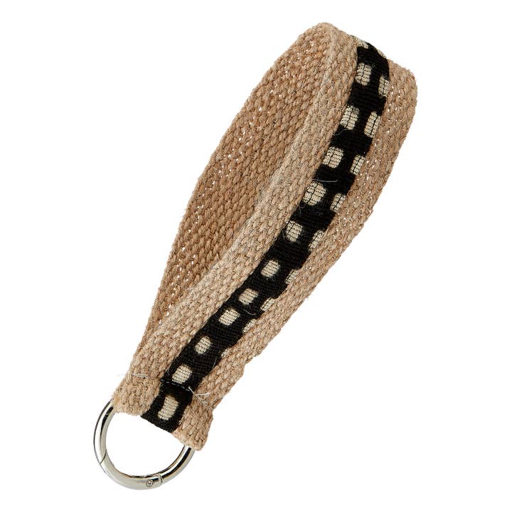 Bogolan Mud Cloth nyckelring svart kort för wholesale av MALAIKA