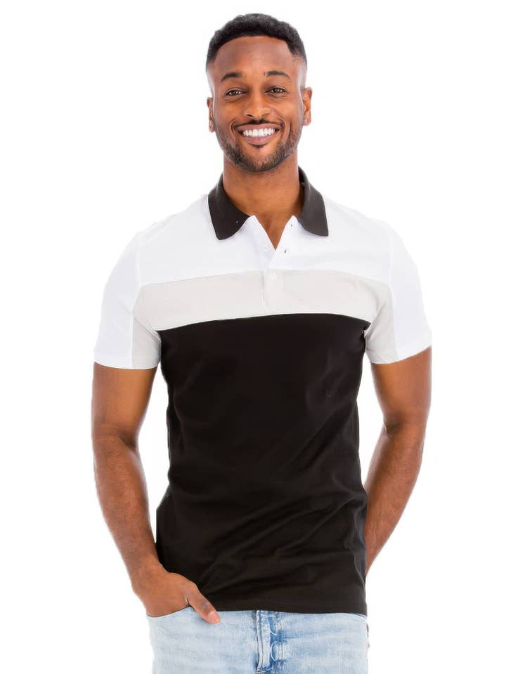 CC Wholesale Clothing - Wholesale Polo - Men's - Color Block Polo Short Sleeve11