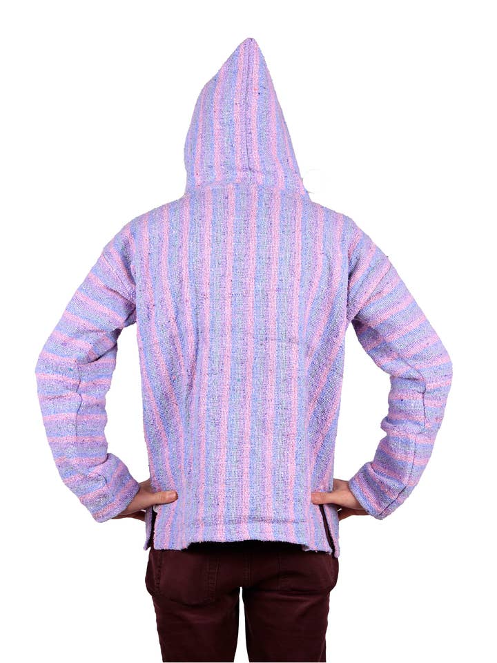 Sunshine Joy - Wholesale Hoodie - Men's - Baja Joy High-Quality Pull-Over Hoodie Jacket Pastel Stripe3