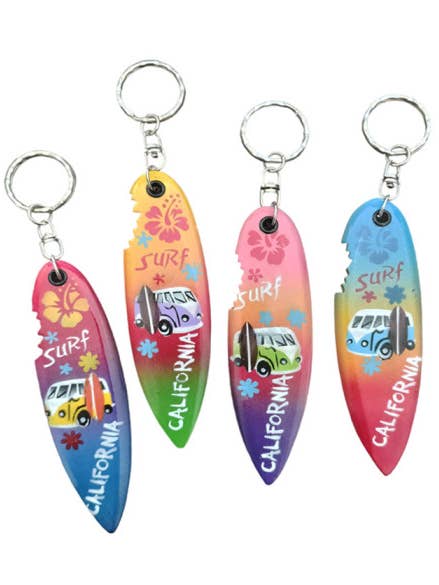 "California"/Car Shark Bite Surfboard Keychain for wholesale by DK Hawaii