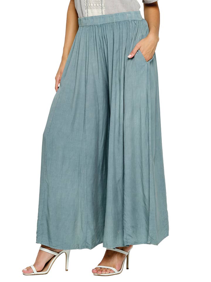 Yak & Yeti - Wholesale Broek - Dames - Broek Palazzo Vintage Wash6