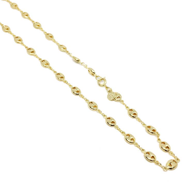 18K Guld Layer Fancy Link Chain for engroshandel hos Donna Italiana