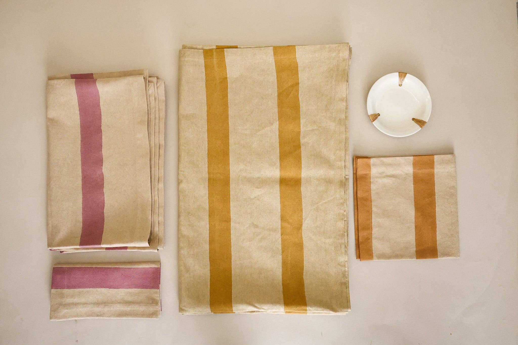 Ninéh - Venta al por mayor Manteles - ¡Oh! Mantel de Estampado a Rayas (Ocre)3