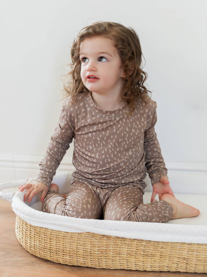 Set de pijama de bambú de 2 piezas Fawn Spots para venta al por mayor de Southern Slumber