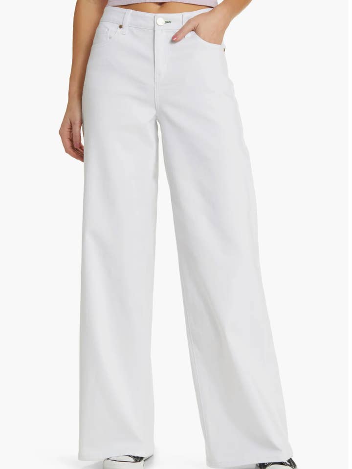 33” Eco-Friendly Wide Leg Jean in White for wholesale by 1822 Denim
