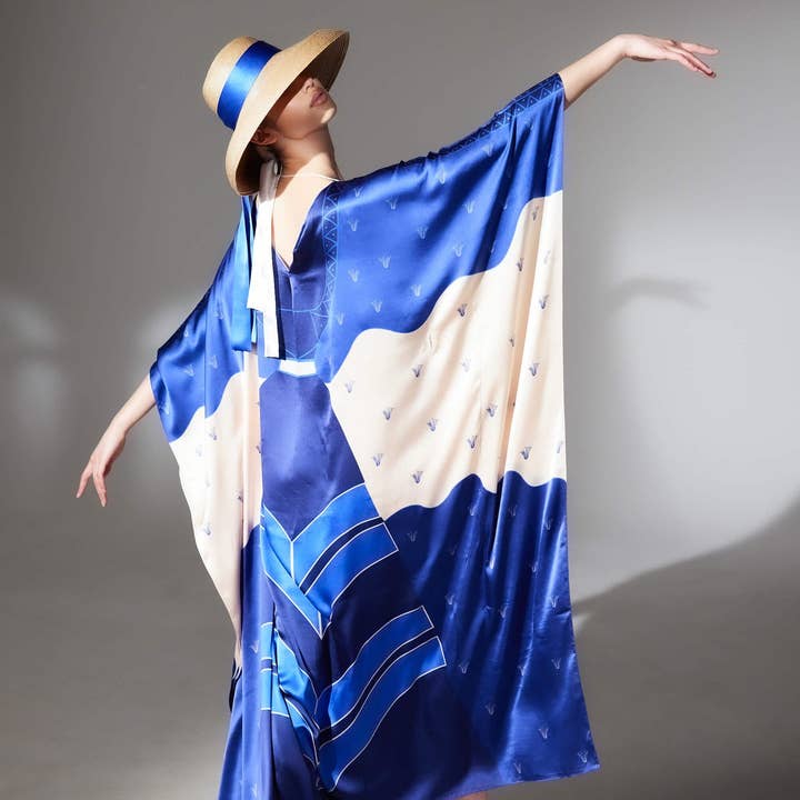 Phaedra Maxi Silk Caftan for wholesale by MIA PAPA