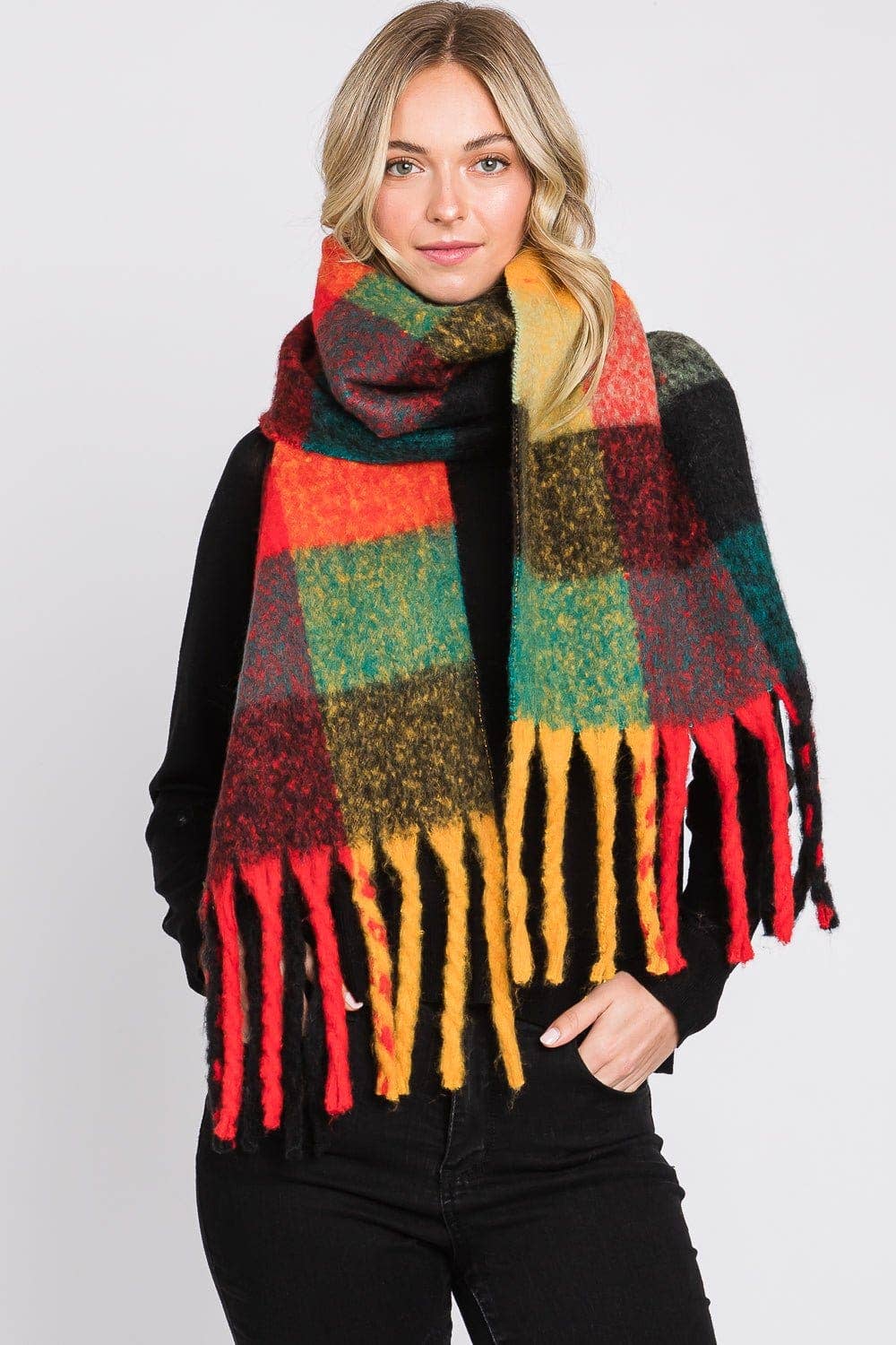 MiMi Wholesale - Wholesale Scarf - Women's - MS0310 Blake Multi Color Plaid Scarf7