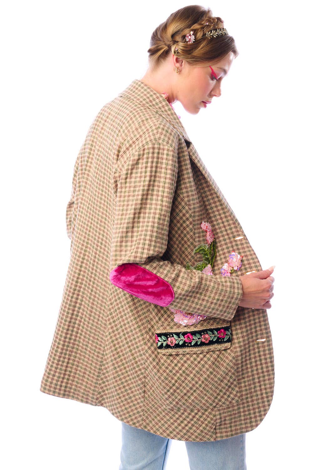 Aratta | Women's Fashion - Wholesale Blazer - Women's - Diana Beige Floral Blazer | Plaid Blazer | Flowery Jacket15