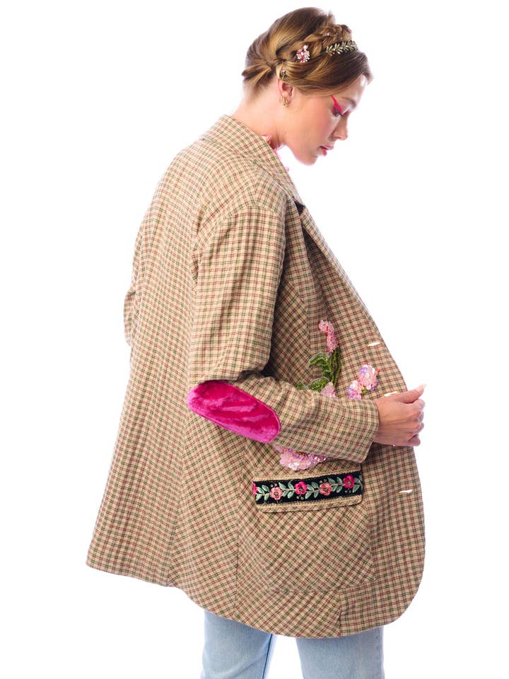 Aratta | Women's Fashion - Wholesale Blazer - Women's - Diana Beige Floral Blazer | Plaid Blazer | Flowery Jacket15