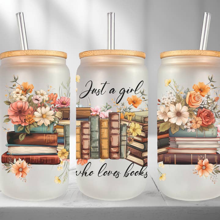 Glasbecher Just A Girl Who Loves Work für den Großhandel von The Potted Oasis