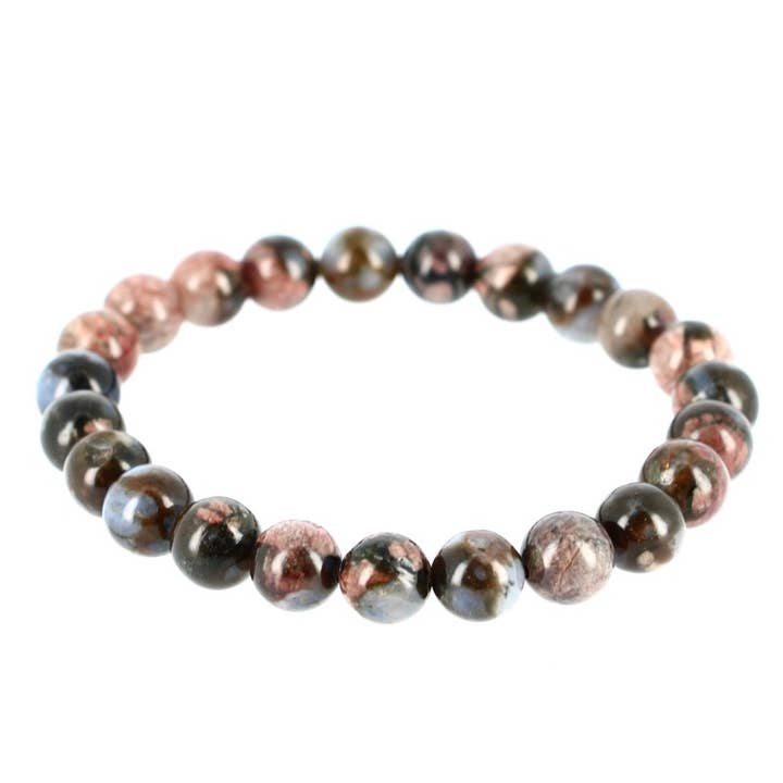 Turritelle Agate Bracelet (Fossil) 8 mm Beads for wholesale by Artisans de Madagascar