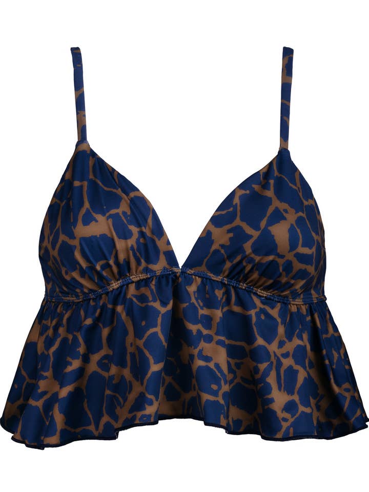 Fladdrig tankiniöverdel i Khai för wholesale av Kitty and Vibe