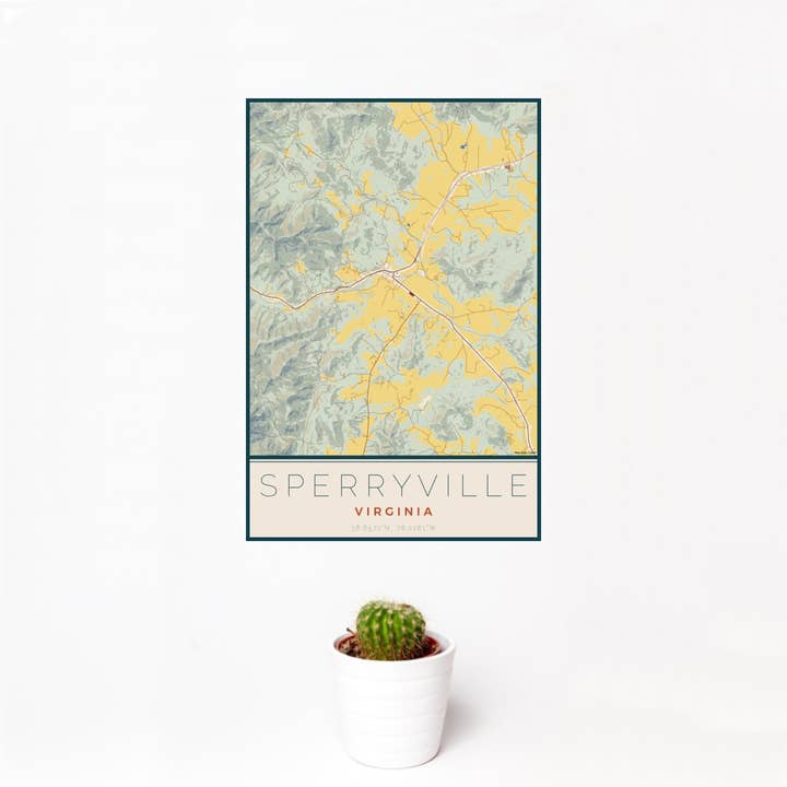 Sperryville VA Map Print Woodblock for wholesale by JACE.design