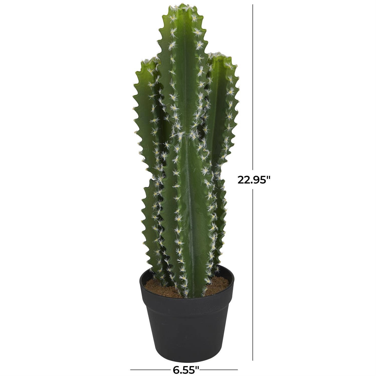 Import Corner - Wholesale Artificial Plant - A-30370: ARTIFICIAL CACTUSWITH POLYSTONE POT 7"W, 23"H2