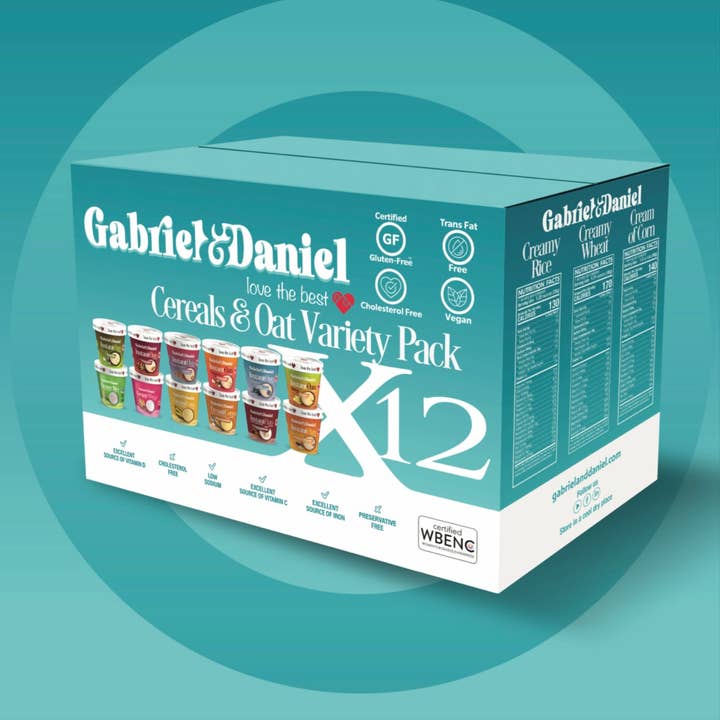 Gabriel & Daniel Wellness Oatmeals - Vente Avoine - Flocons d'avoine et céréales instantanés biologiques - PACK VARIÉTÉ (12 tasses)1