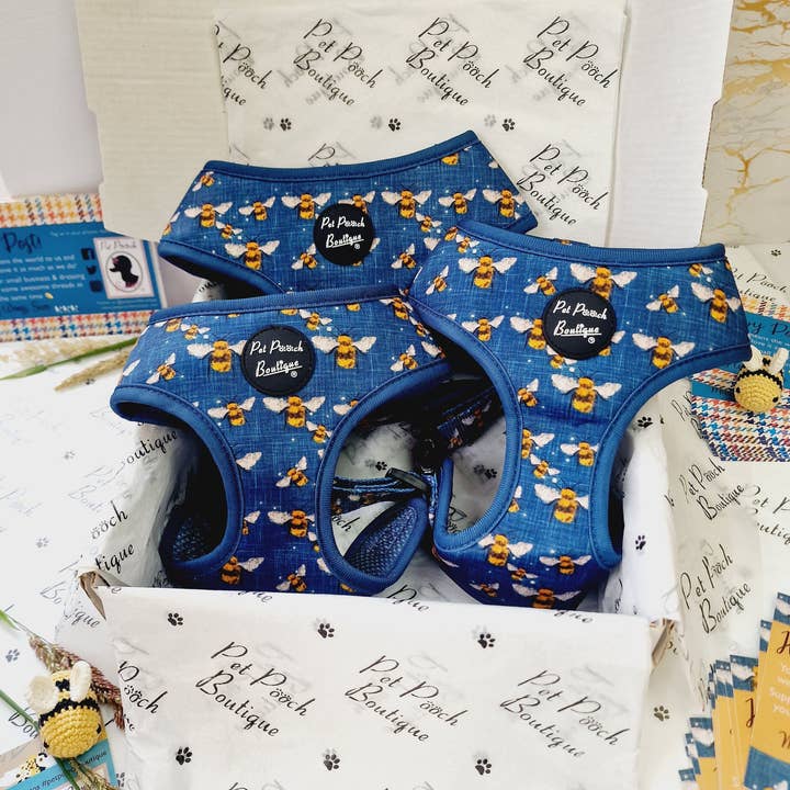 Pet Pooch Boutique - Wholesale Pet Harness - Dog - Blue Buzzy Bumble Bee Puppy Dog Harness
