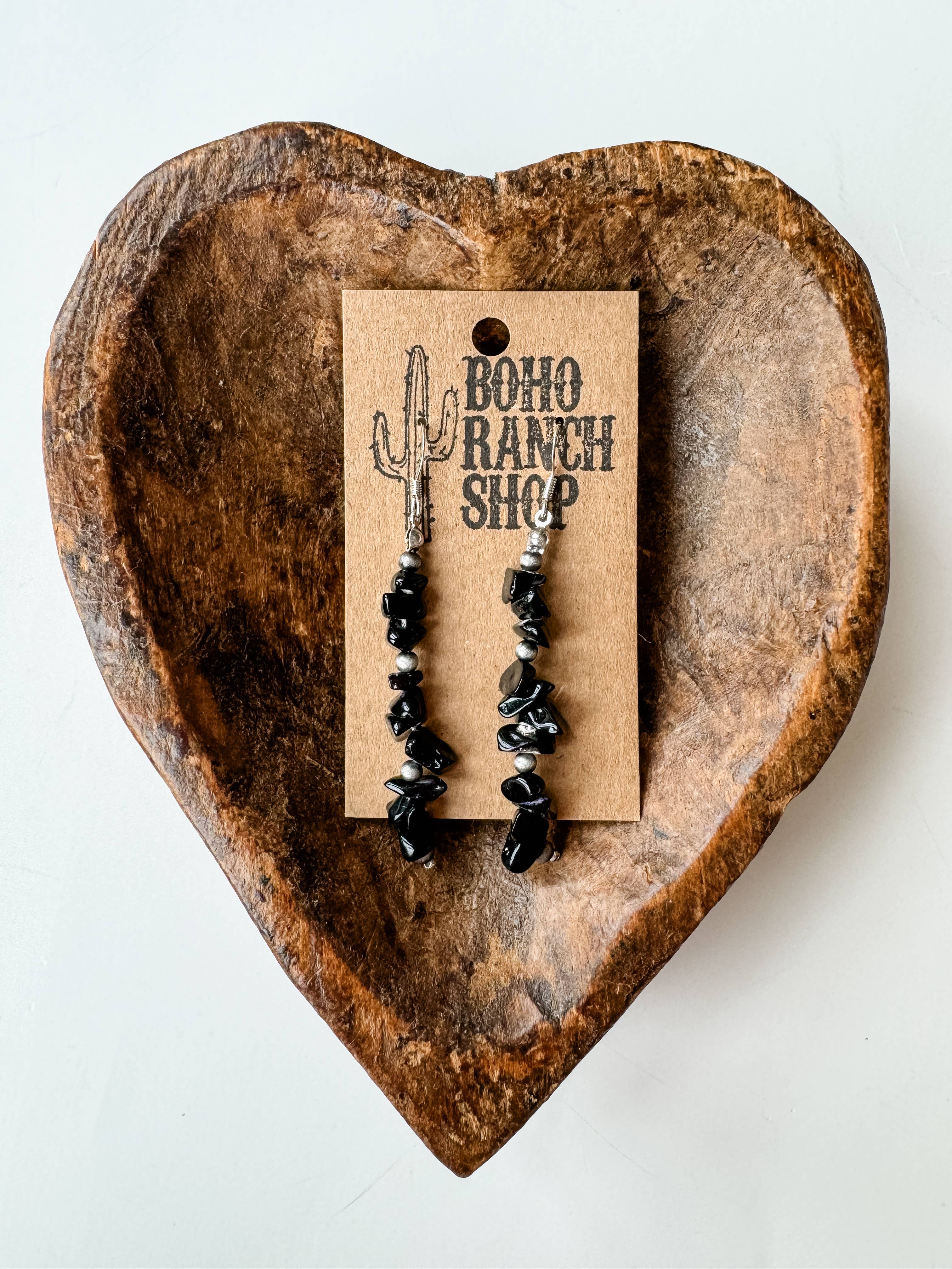 Boho Ranch Shop - Vente Boucles d'oreilles pendantes - Boucles d'oreilles en pierre de puce occidentale Boucle d'oreille2