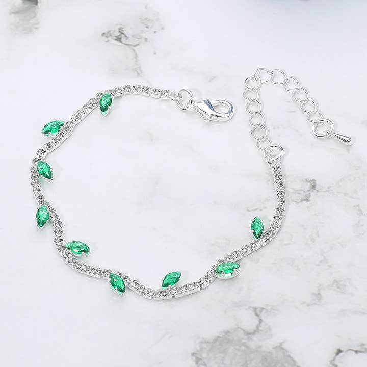 CZ Marquise Cluster Accent Evening Tennis Bracelet for wholesale by Sensibling Corp.