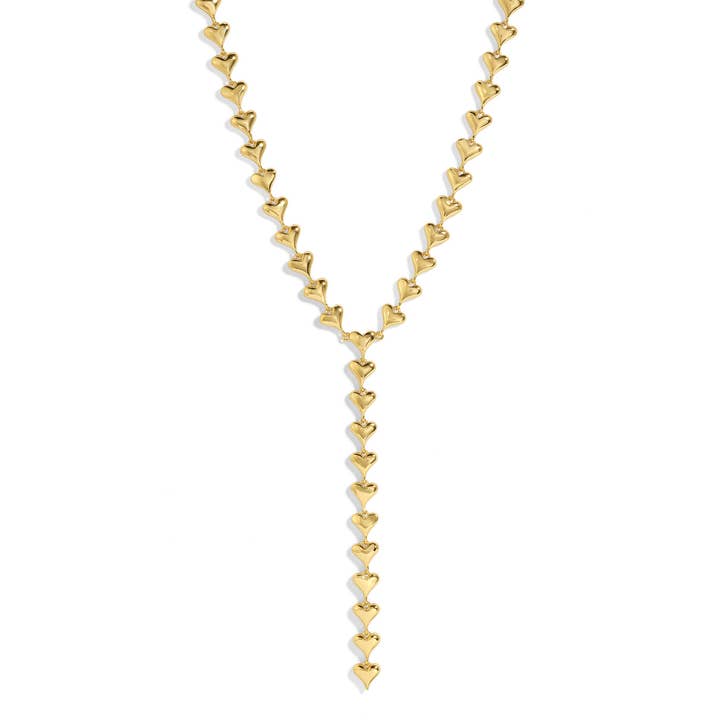 Mariah Heart Lariat - Gold for wholesale by JOY DRAVECKY JEWELRY