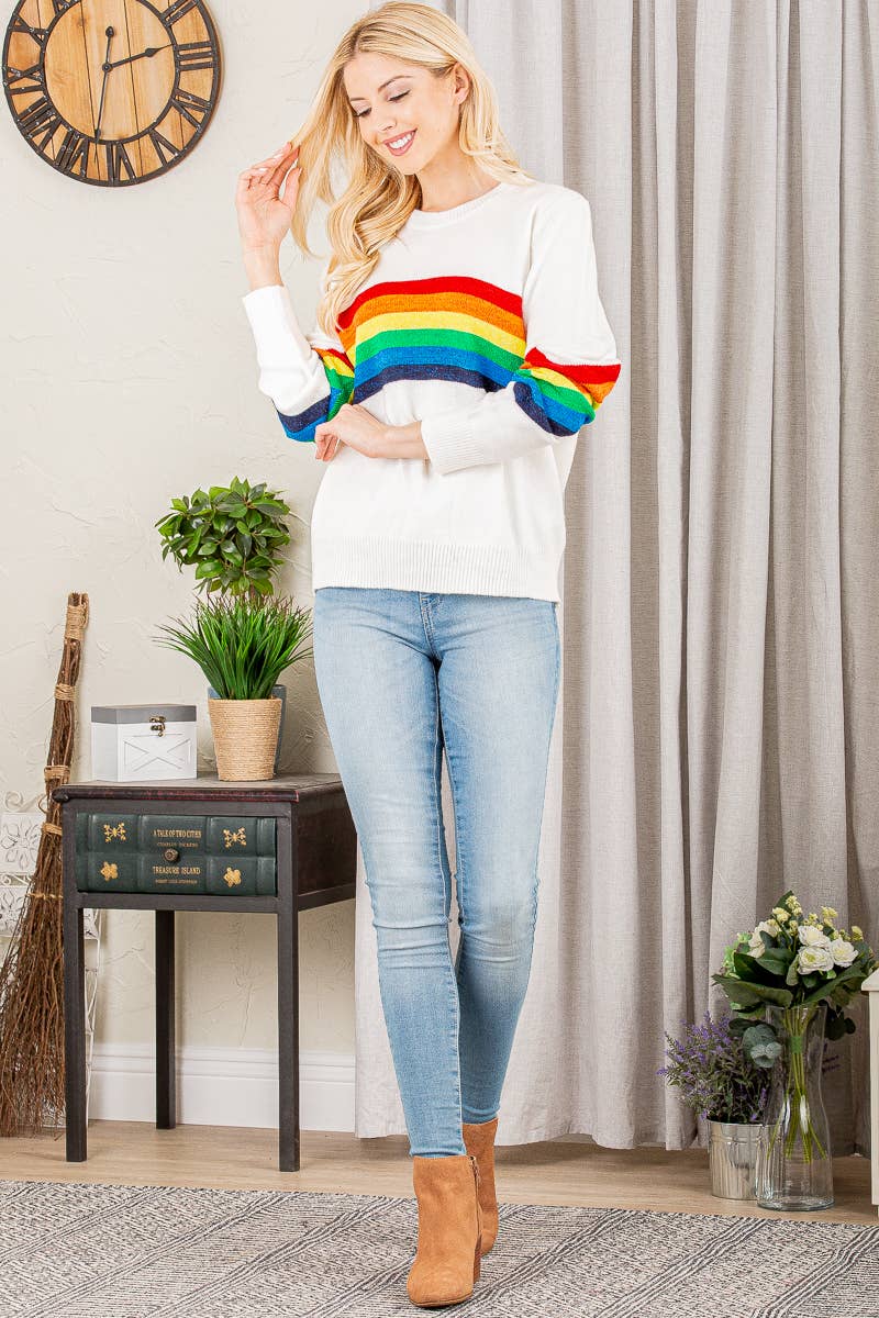 Pink Irene Wholesale - Vente Pull en maille – femme - PULL UNI ET ARC-EN-CIEL13