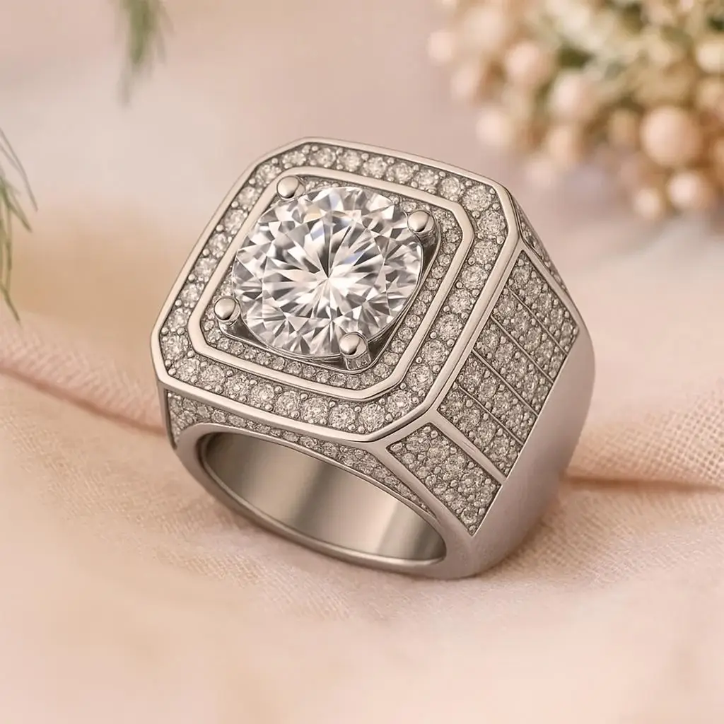 Celino Jewelry - Wholesale Engagement Ring - 2 Carat Moissanite Sterling Silver White Gold Plated Ring2