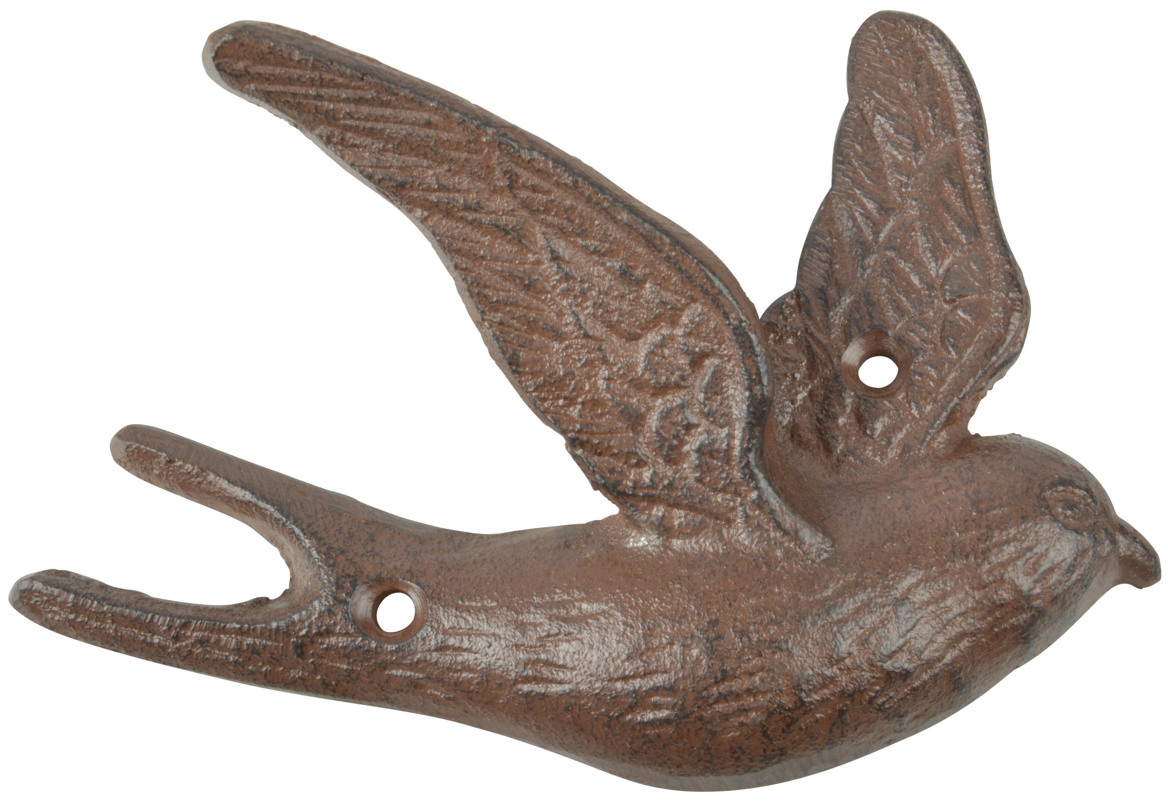 Esschert Design USA - Wholesale Wall Hook - Flying Bird Hook, Cast Iron, Antique Brown3
