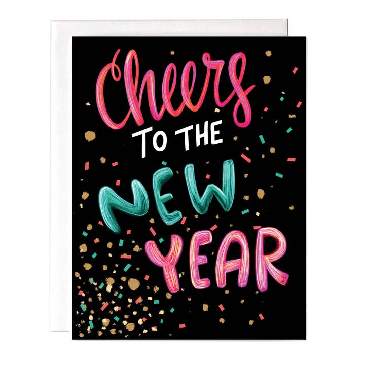 Cheers to the New Year Card for wholesale by Fox Card Co