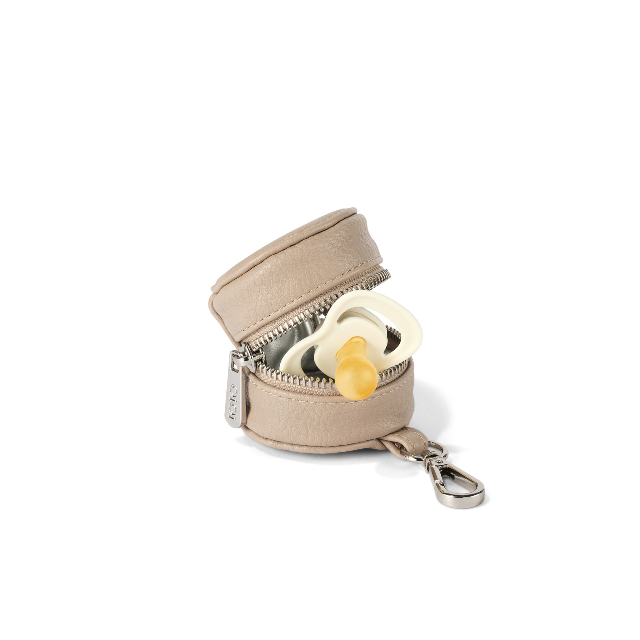 OiOi – wholesale Nappklämma - Baby – Dummy Case - Oat Vegan Leather1