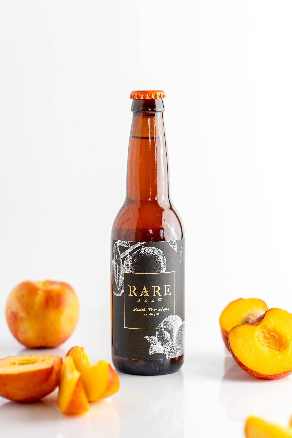 Rare Brew - Wholesale Non-Alcoholic Aperitif/Mocktail - Peach Tree Hops - Sparkling Tea - Wholesale Bottle