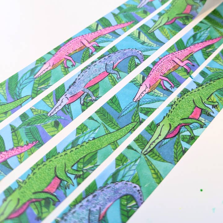 Washi-tape - Alligators (blauw) voor wholesale door Natalie V. Mason