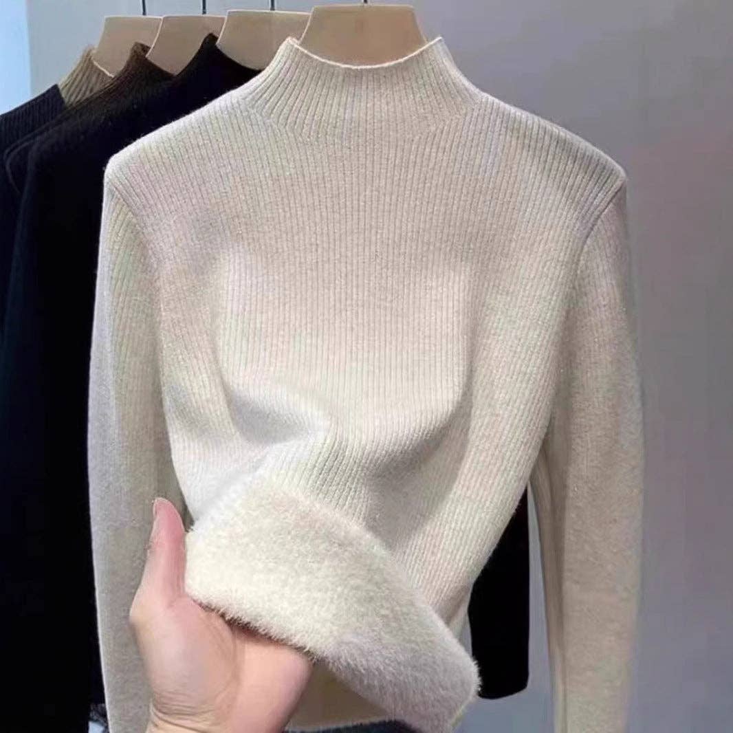 Marayn - Wholesale Knit Sweater - Women's - Soft warm halfneck fleece knit 2024 winter essential0