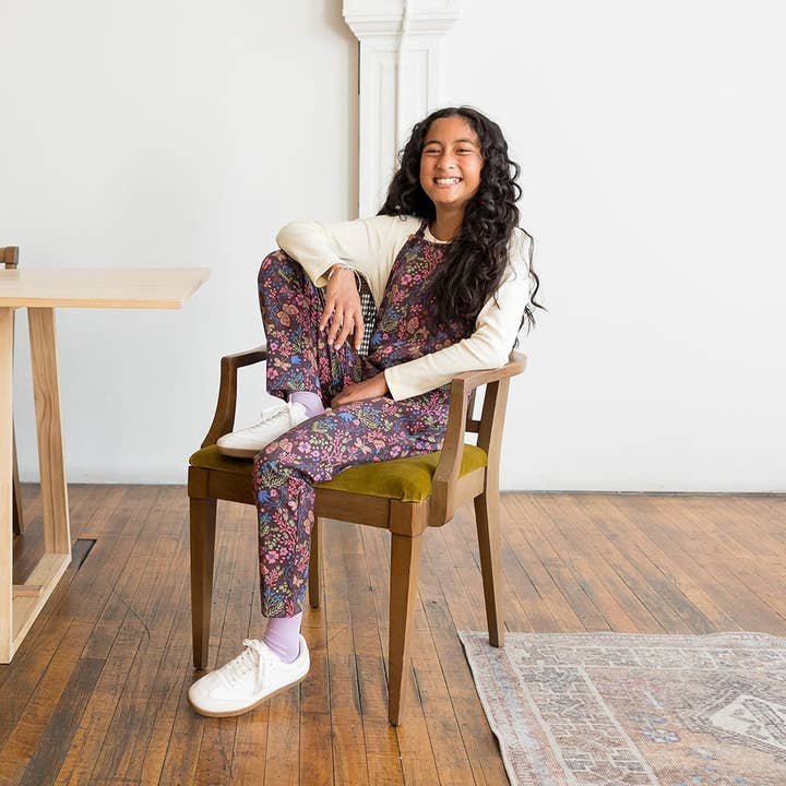 Organic Cotton Stretch Kids Jumpsuit: Flower Child for wholesale on Faire1