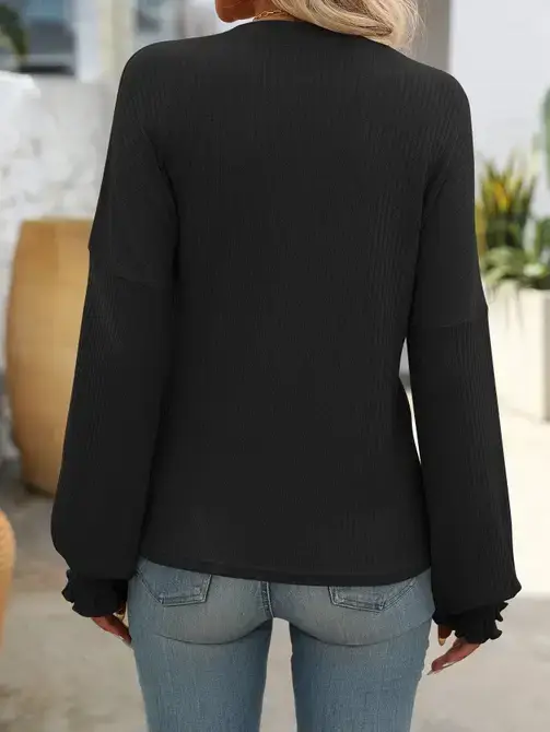 Lovesoft - Wholesale Knit Sweater - Women's - Casual Ribbed Long-Sleeve Sweater with a Relaxed Silhouette8