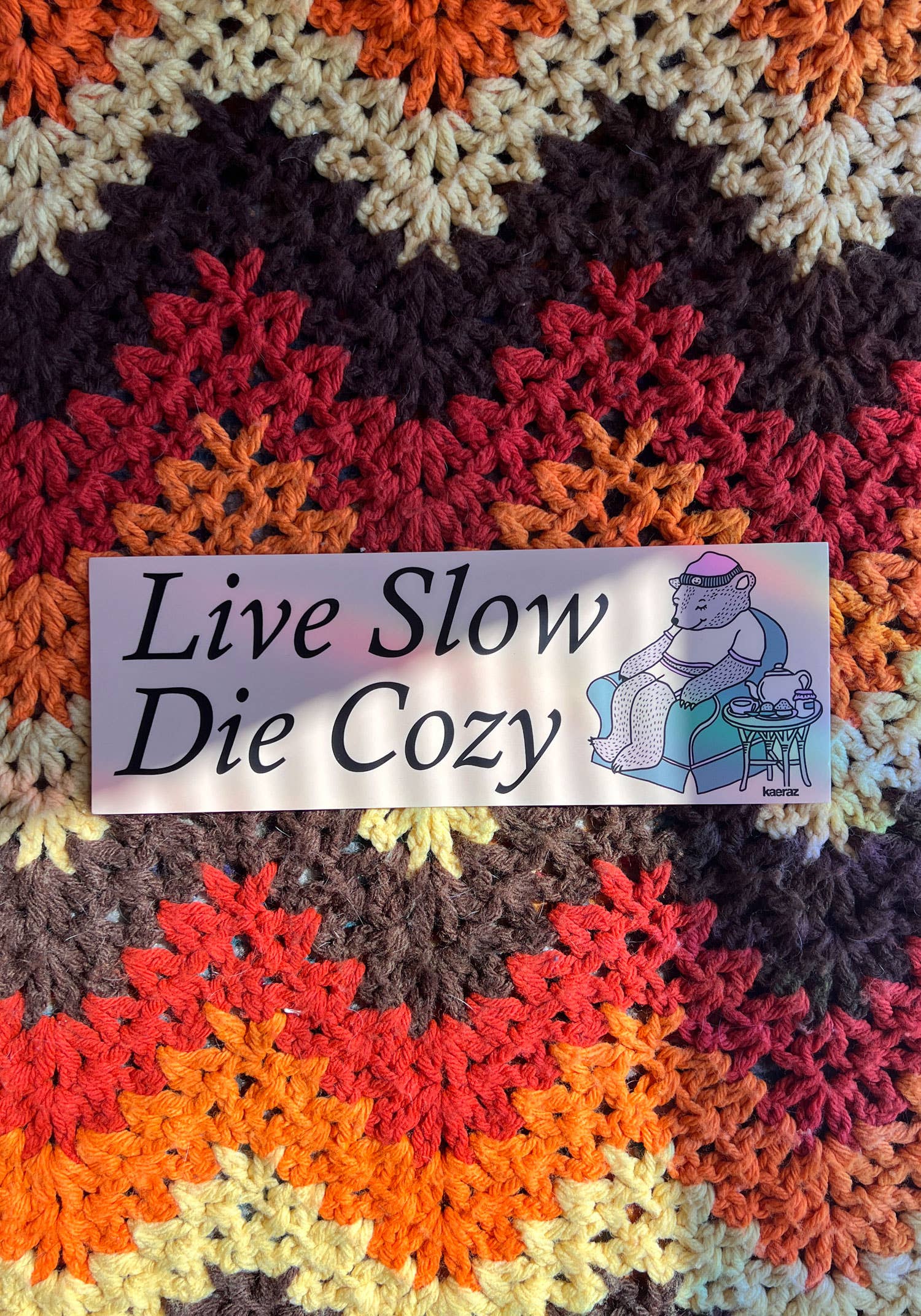 kaeraz - Vente Autocollant - Autocollant pour pare-chocs Live Slow Die Cozy3