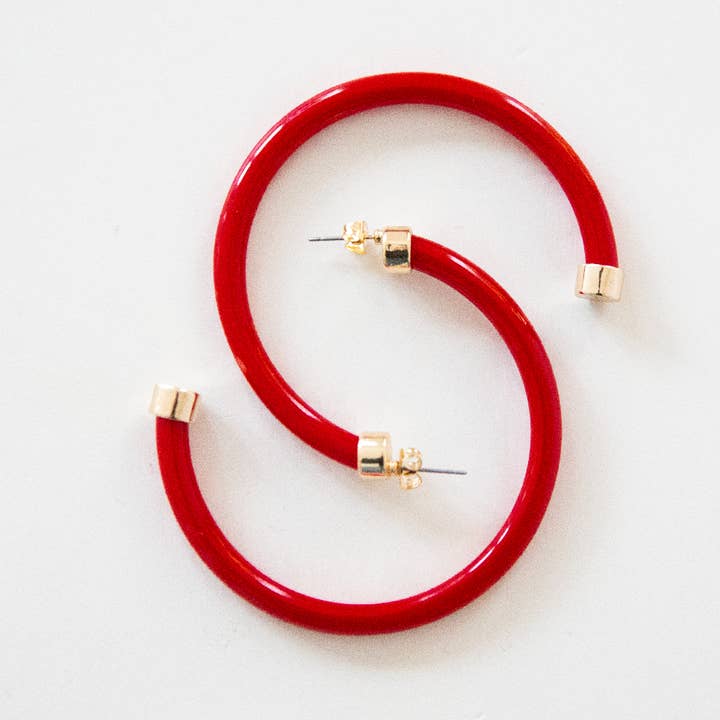Hoo Hoops – wholesale Hoop earrings – Lightweight Large Hoop Earrings - Red 0