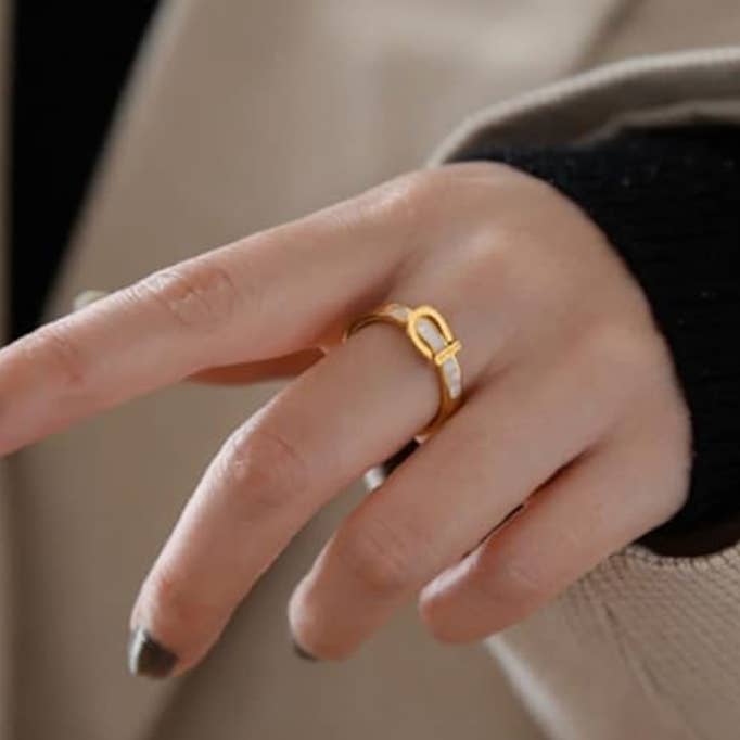 Buckle UP- Stainless Steel Saddle Up Belt Ring- 14K Gold and other Purchase wholesale gold saddle ring. Free returns & net 60 terms on Faire trending on Faire.