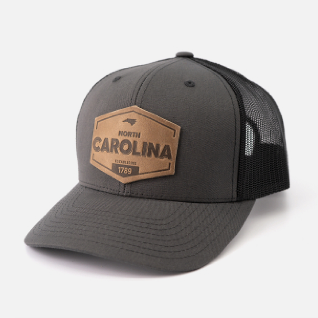 Range Leather Co. - Wholesale Trucker Hat - Unisex - North Carolina Established Hat | Leather Patch Trucker Hat2
