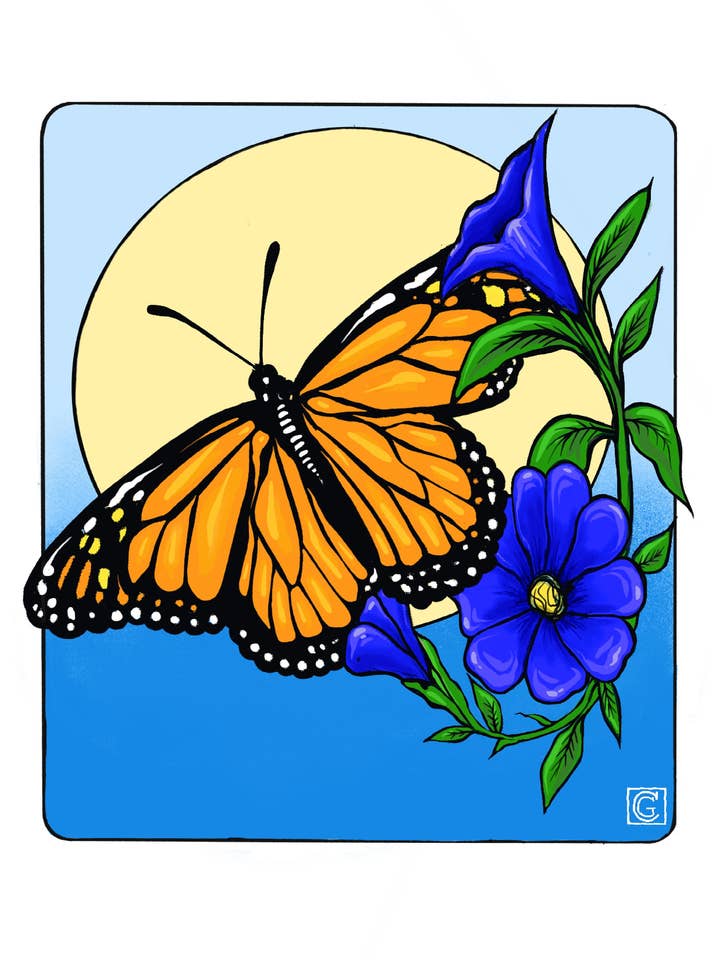Monarch Butterfly - opdruk van 9"x12" voor wholesale door Chris Granillo Art